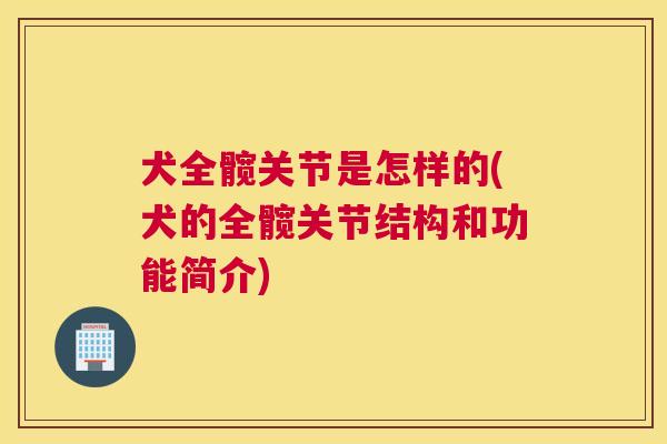 犬全髋关节是怎样的(犬的全髋关节结构和功能简介)