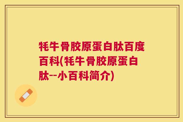牦牛骨胶原蛋白肽百度百科(牦牛骨胶原蛋白肽--小百科简介)