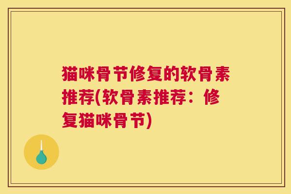 猫咪骨节修复的软骨素推荐(软骨素推荐：修复猫咪骨节)