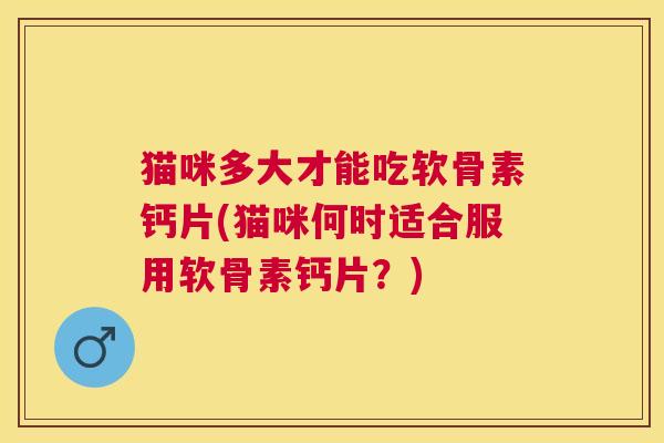 猫咪多大才能吃软骨素钙片(猫咪何时适合服用软骨素钙片？)