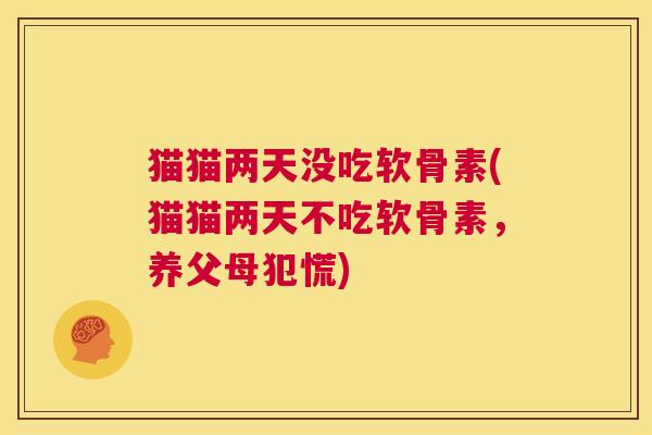 猫猫两天没吃软骨素(猫猫两天不吃软骨素，养父母犯慌)