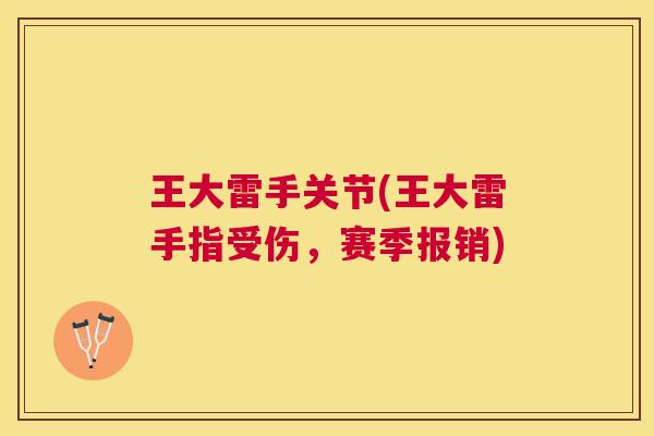 王大雷手关节(王大雷手指受伤，赛季报销)