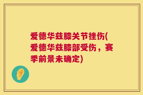 爱德华兹膝关节挫伤(爱德华兹膝部受伤，赛季前景未确定)