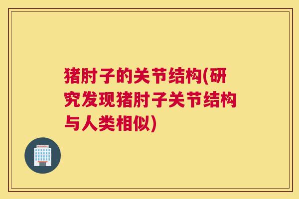 猪肘子的关节结构(研究发现猪肘子关节结构与人类相似)