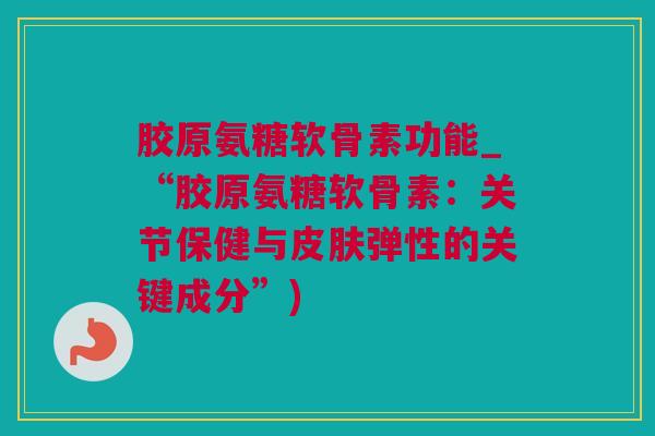 胶原氨糖软骨素功能_“胶原氨糖软骨素：关节保健与皮肤弹性的关键成分”)