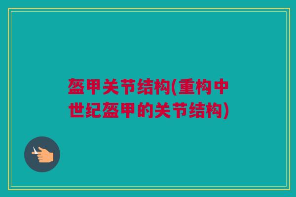 盔甲关节结构(重构中世纪盔甲的关节结构)