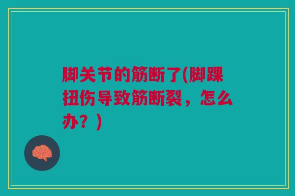 脚关节的筋断了(脚踝扭伤导致筋断裂,怎么办?) 脚关节的筋断了(脚踝扭伤导致筋断裂,怎么办?)