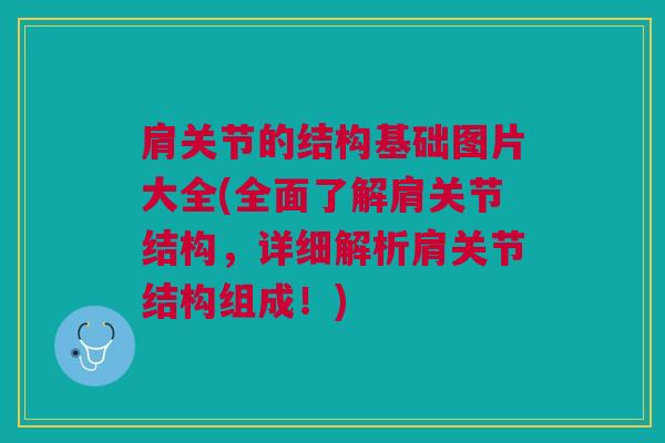 肩关节的结构基础图片大全(全面了解肩关节结构，详细解析肩关节结构组成！)