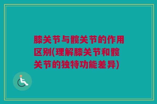膝关节与髋关节的作用区别(理解膝关节和髋关节的独特功能差异)