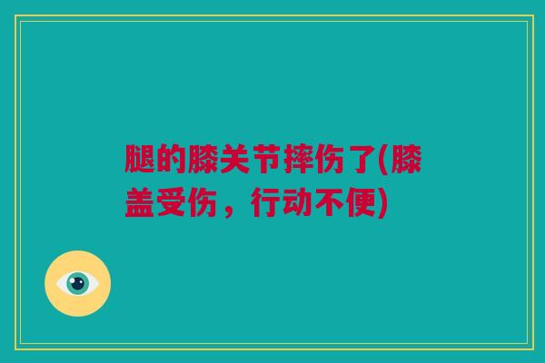 腿的膝关节摔伤了(膝盖受伤，行动不便)