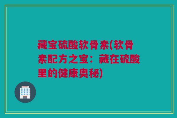藏宝硫酸软骨素(软骨素配方之宝：藏在硫酸里的健康奥秘)