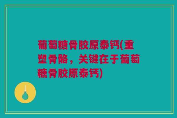 葡萄糖骨胶原泰钙(重塑骨骼,关键在于葡萄糖骨胶原泰钙) 葡萄糖骨胶原泰钙(重塑骨骼,关键在于葡萄糖骨胶原泰钙)