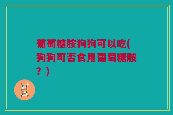 葡萄糖胺狗狗可以吃(狗狗可否食用葡萄糖胺？)