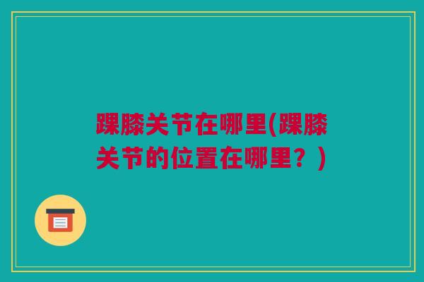 踝膝关节在哪里(踝膝关节的位置在哪里？)