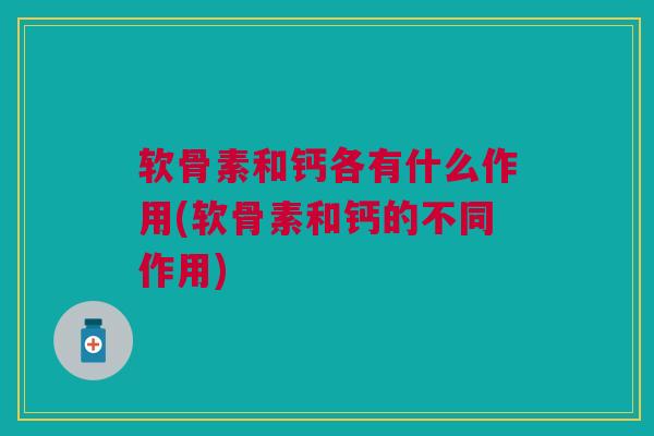 软骨素和钙各有什么作用(软骨素和钙的不同作用)