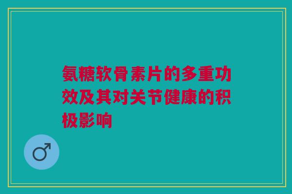 氨糖软骨素片的多重功效及其对关节健康的积极影响