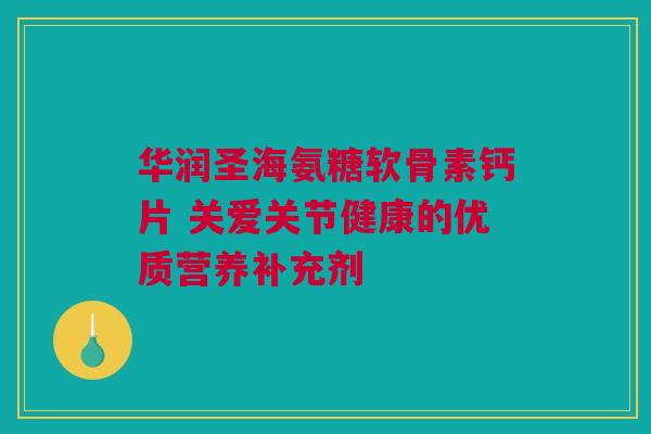 华润圣海氨糖软骨素钙片 关爱关节健康的优质营养补充剂 华润圣海氨糖软骨素钙片 关爱关节健康的优质营养补充剂