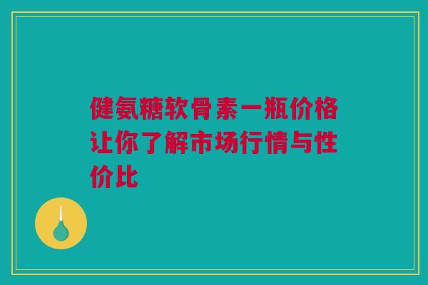 健氨糖软骨素一瓶价格让你了解市场行情与性价比