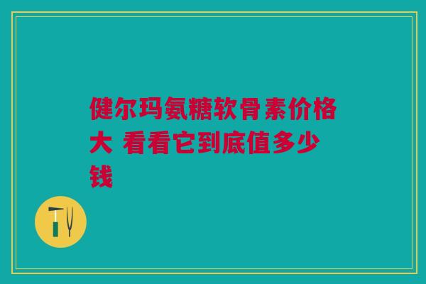 健尔玛氨糖软骨素价格大 看看它到底值多少钱