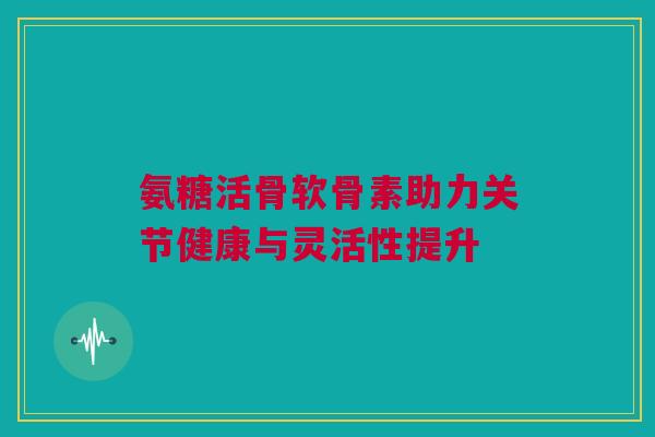 氨糖活骨软骨素助力关节健康与灵活性提升