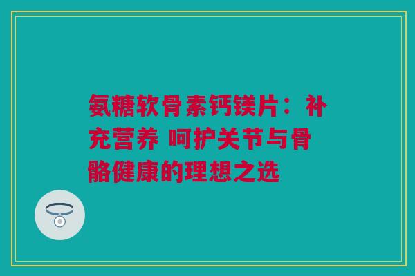 氨糖软骨素钙镁片：补充营养 呵护关节与骨骼健康的理想之选