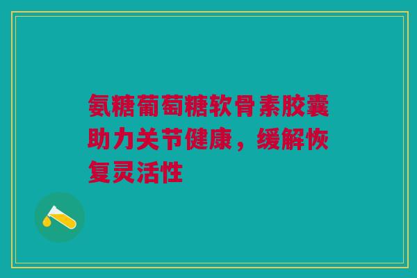氨糖葡萄糖软骨素胶囊助力关节健康，缓解恢复灵活性