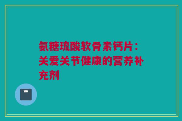 氨糖琉酸软骨素钙片：关爱关节健康的营养补充剂