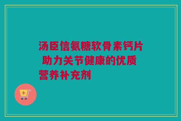 汤臣信氨糖软骨素钙片 助力关节健康的优质营养补充剂