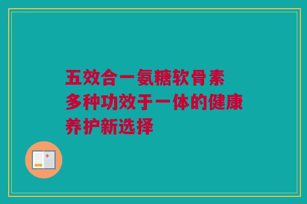 五效合一氨糖软骨素 多种功效于一体的健康养护新选择
