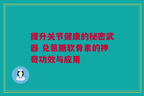 提升关节健康的秘密武器 兑氨糖软骨素的神奇功效与应用