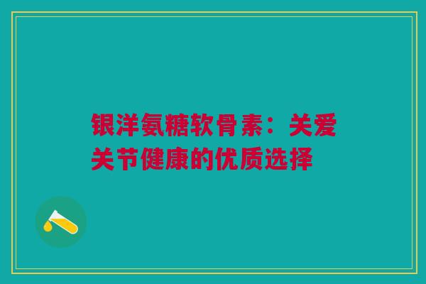 银洋氨糖软骨素：关爱关节健康的优质选择