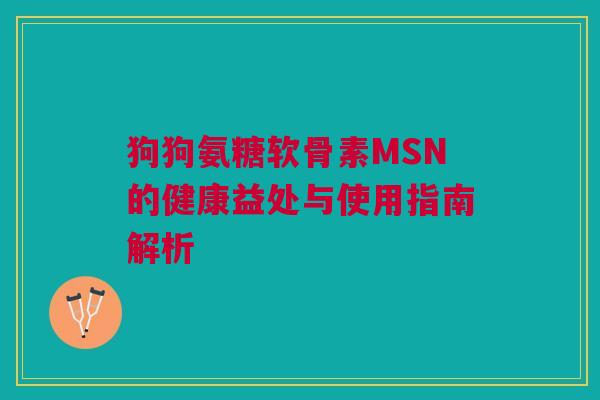 狗狗氨糖软骨素MSN的健康益处与使用指南解析