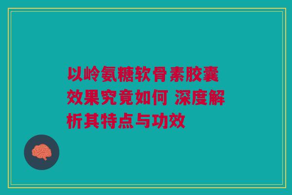 以岭氨糖软骨素胶囊 效果究竟如何 深度解析其特点与功效