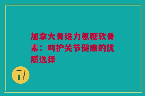 加拿大骨维力氨糖软骨素：呵护关节健康的优质选择