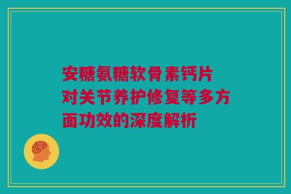 安糖氨糖软骨素钙片 对关节养护修复等多方面功效的深度解析