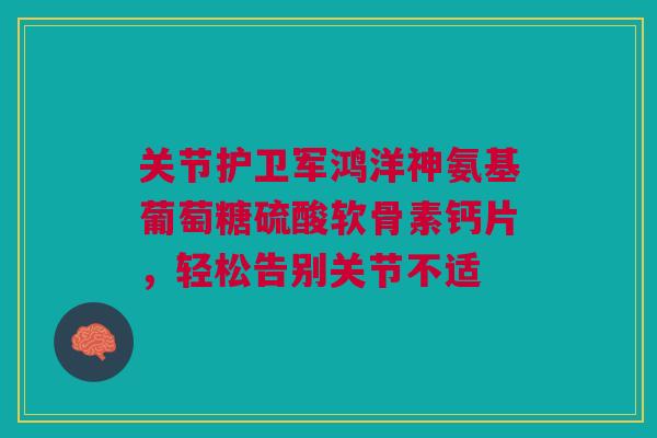 关节护卫军鸿洋神氨基葡萄糖硫酸软骨素钙片，轻松告别关节不适