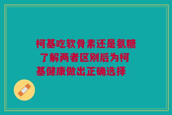 柯基吃软骨素还是氨糖 了解两者区别后为柯基健康做出正确选择