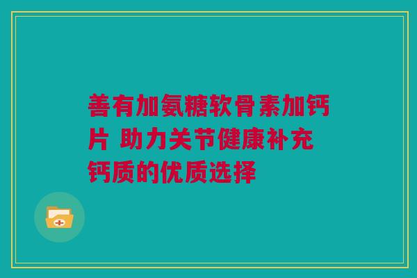 善有加氨糖软骨素加钙片 助力关节健康补充钙质的优质选择
