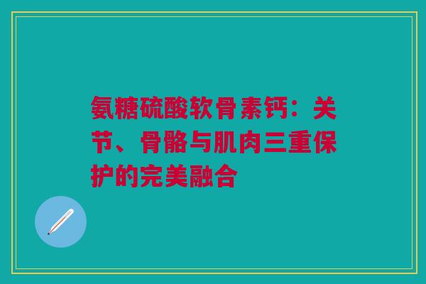 氨糖硫酸软骨素钙：关节、骨骼与肌肉三重保护的完美融合
