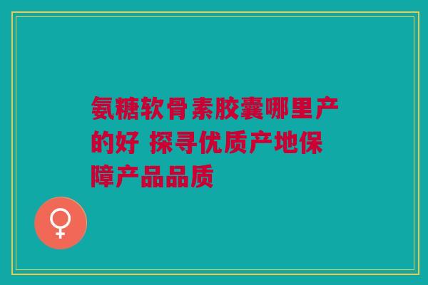 氨糖软骨素胶囊哪里产的好 探寻优质产地保障产品品质
