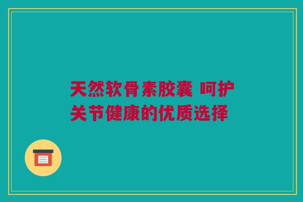 天然软骨素胶囊 呵护关节健康的优质选择