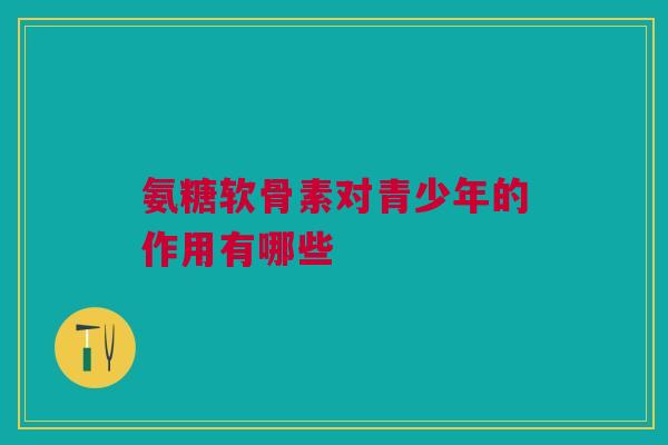 氨糖软骨素对青少年的作用有哪些