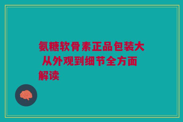 氨糖软骨素正品包装大 从外观到细节全方面解读