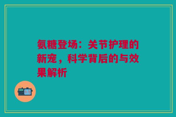 氨糖登场：关节护理的新宠，科学背后的与效果解析