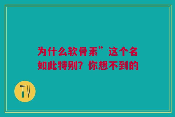 为什么软骨素”这个名如此特别？你想不到的