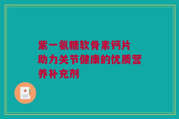 紫一氨糖软骨素钙片 助力关节健康的优质营养补充剂