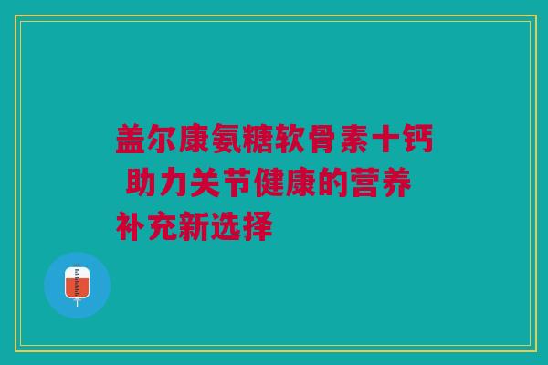 盖尔康氨糖软骨素十钙 助力关节健康的营养补充新选择