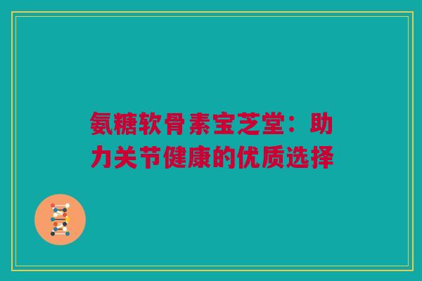 氨糖软骨素宝芝堂：助力关节健康的优质选择