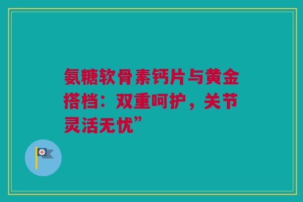 氨糖软骨素钙片与黄金搭档：双重呵护，关节灵活无忧”