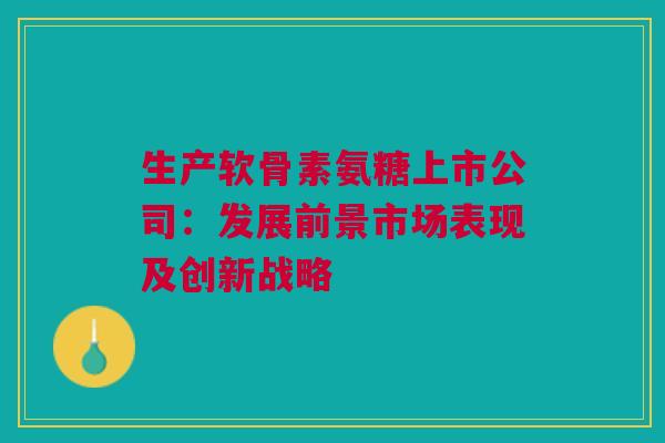 生产软骨素氨糖上市公司：发展前景市场表现及创新战略